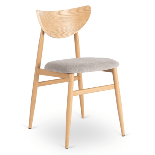 Krzesło Gięte Tapicerowane Do Kuchni Salonu Jadalni Szary Dąb BRAGA