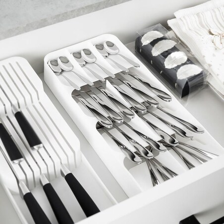 Organizer Wkład do Szuflady na sztućce Biały 39 x 17 x 5,5 cm