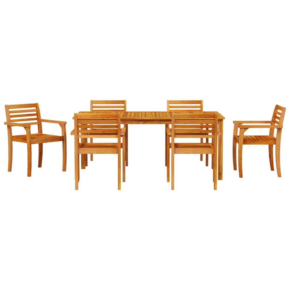 vidaXL Zestaw do jadalni w ogrodzie 7 pcs Brązowy lite drewno akacjowe