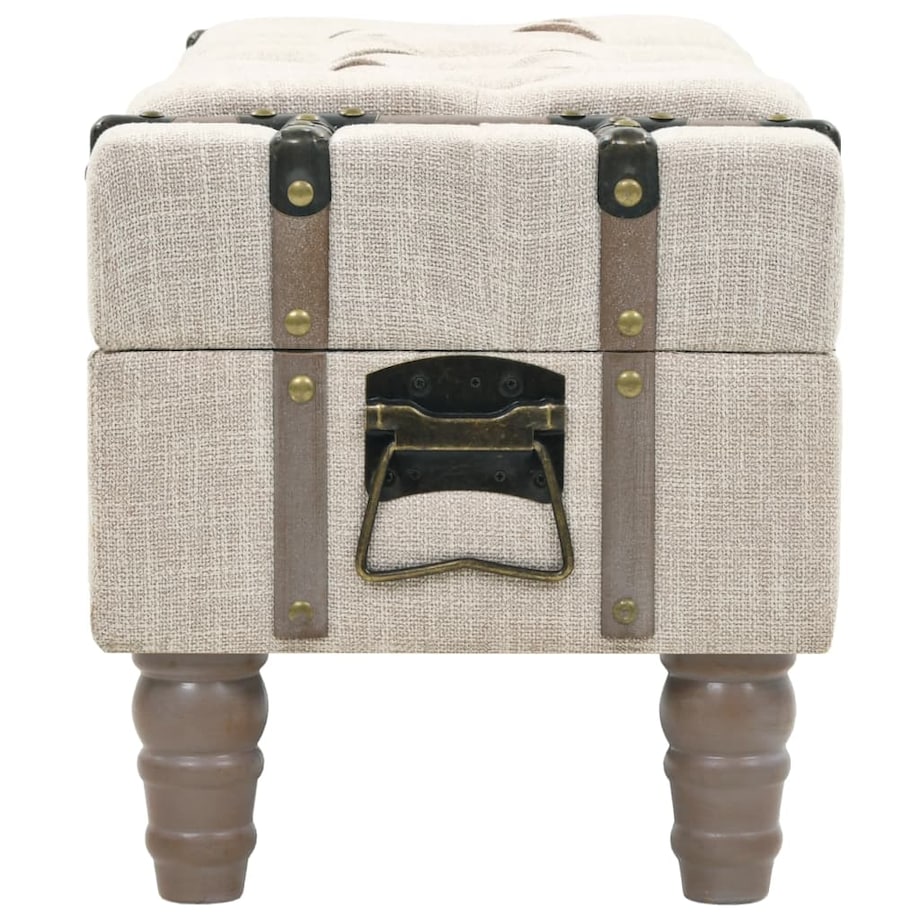 vidaXL Ławka ze schowkiem, lite drewno i stal, 111 x 34 x 37 cm