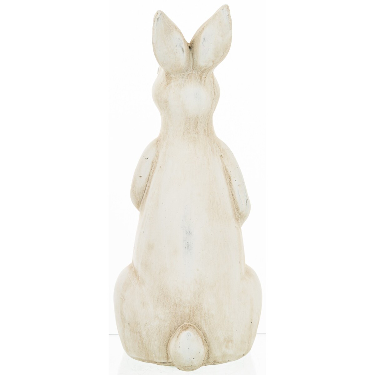 Dekoracja - beżowa ceramiczna figurka królika 31.5x13x13 cm