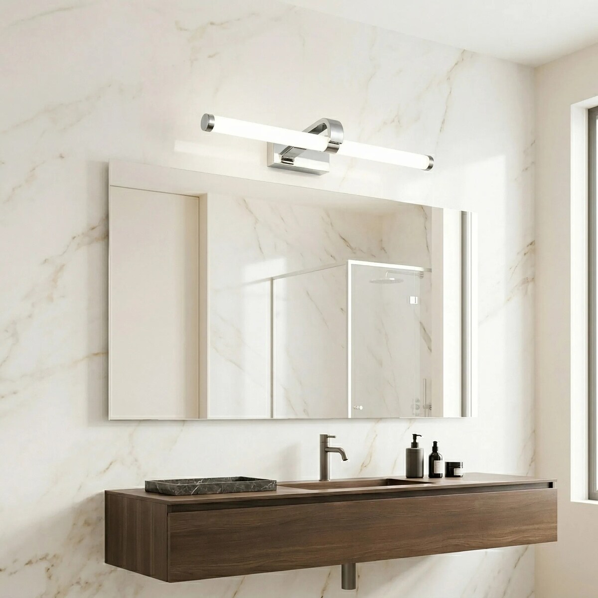 Kinkiet App1882-1W 60Cm Led Chrom, Aluminium, Tworzywo Sztuczne