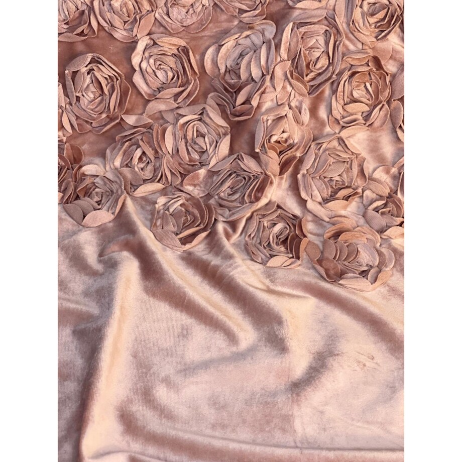 zasłona welurowa "bella rosa" z wyszywanymi różami | taśma | czarny