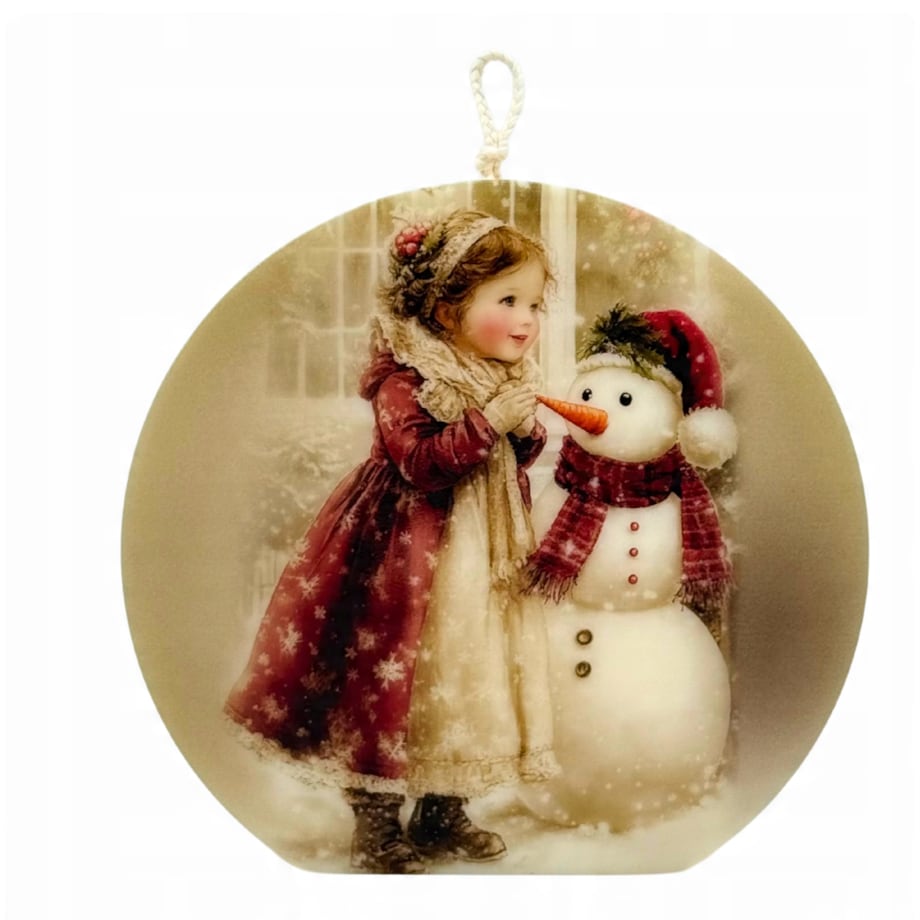 Prezent Święta Mikołajki Bałwan Świeca Boże Narodzenie Prezent pod Choinkę