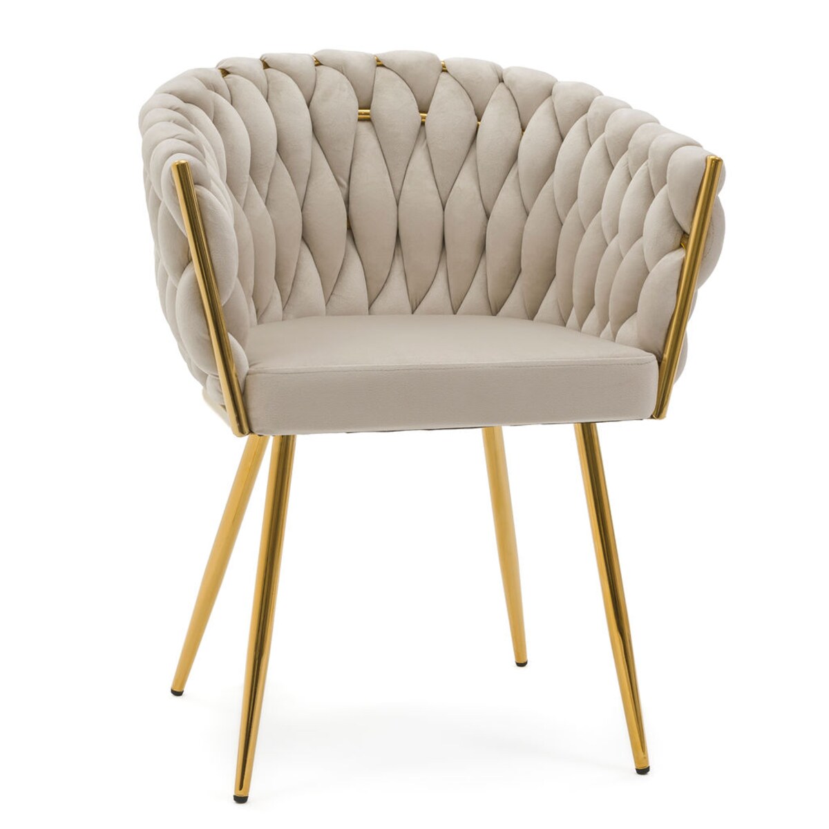Krzesło tapicerowane welurowe do salonu jadalni ROSA GOLD kaszmir