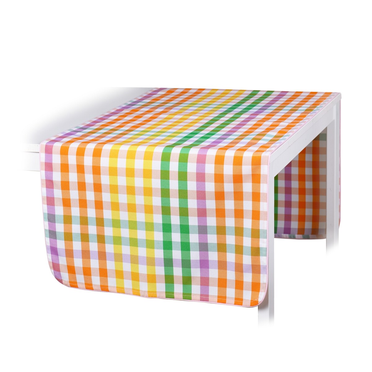 Bieżnik w drobną kratę Rainbow Gingham – 50 × 220 cm