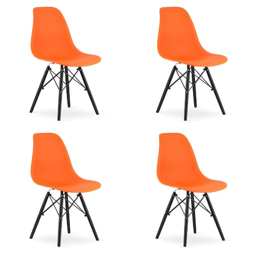 Krzesło Do Jadalni Kuchni Salonu Osaka Pomarańcz / Nogi Czarne X 4