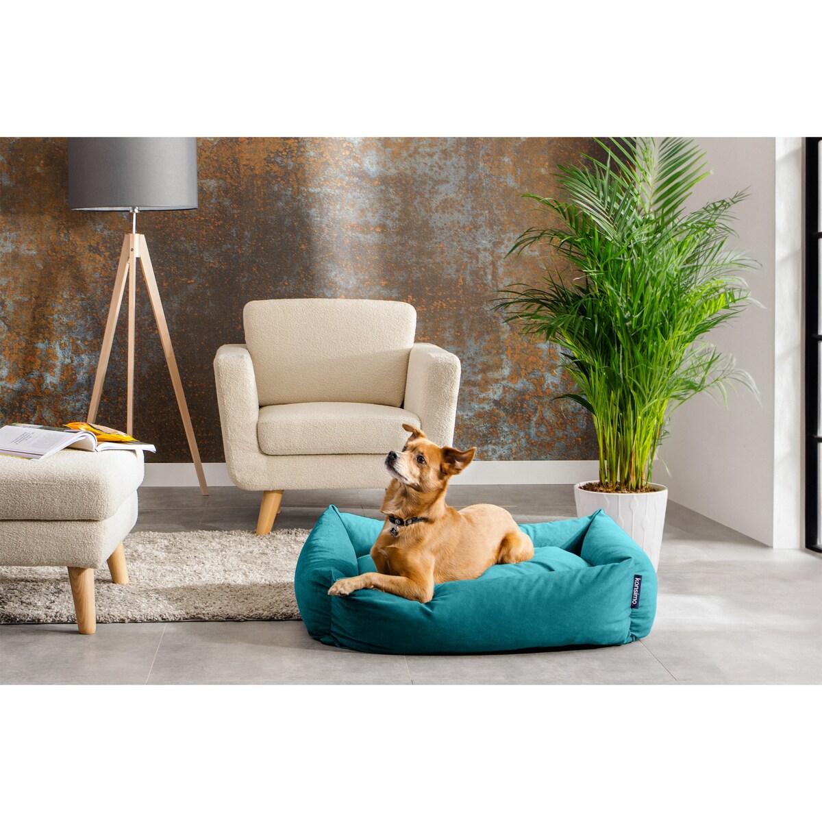 KONSIMO CANINI Legowisko dla średniej rasy psa, turkusowy