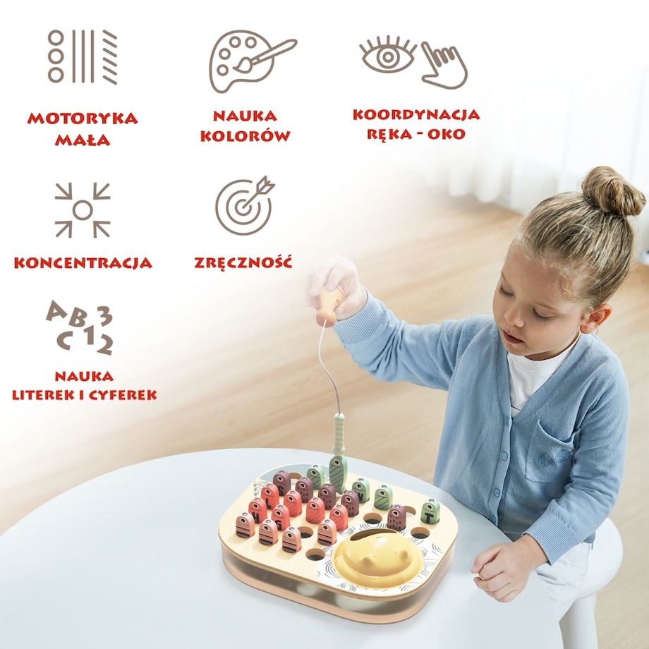 Łowimy rybki ABC gra zręcznościowa na magnes 24 mies.+ Top Bright