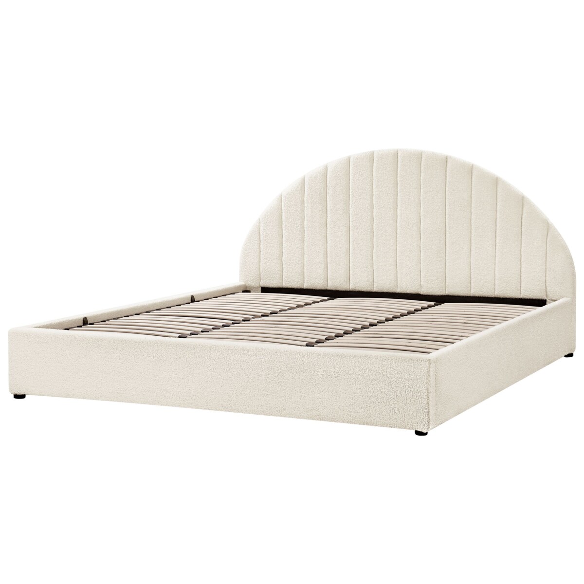 Łóżko z pojemnikiem boucle 180 x 200 cm złamana biel CHADENET