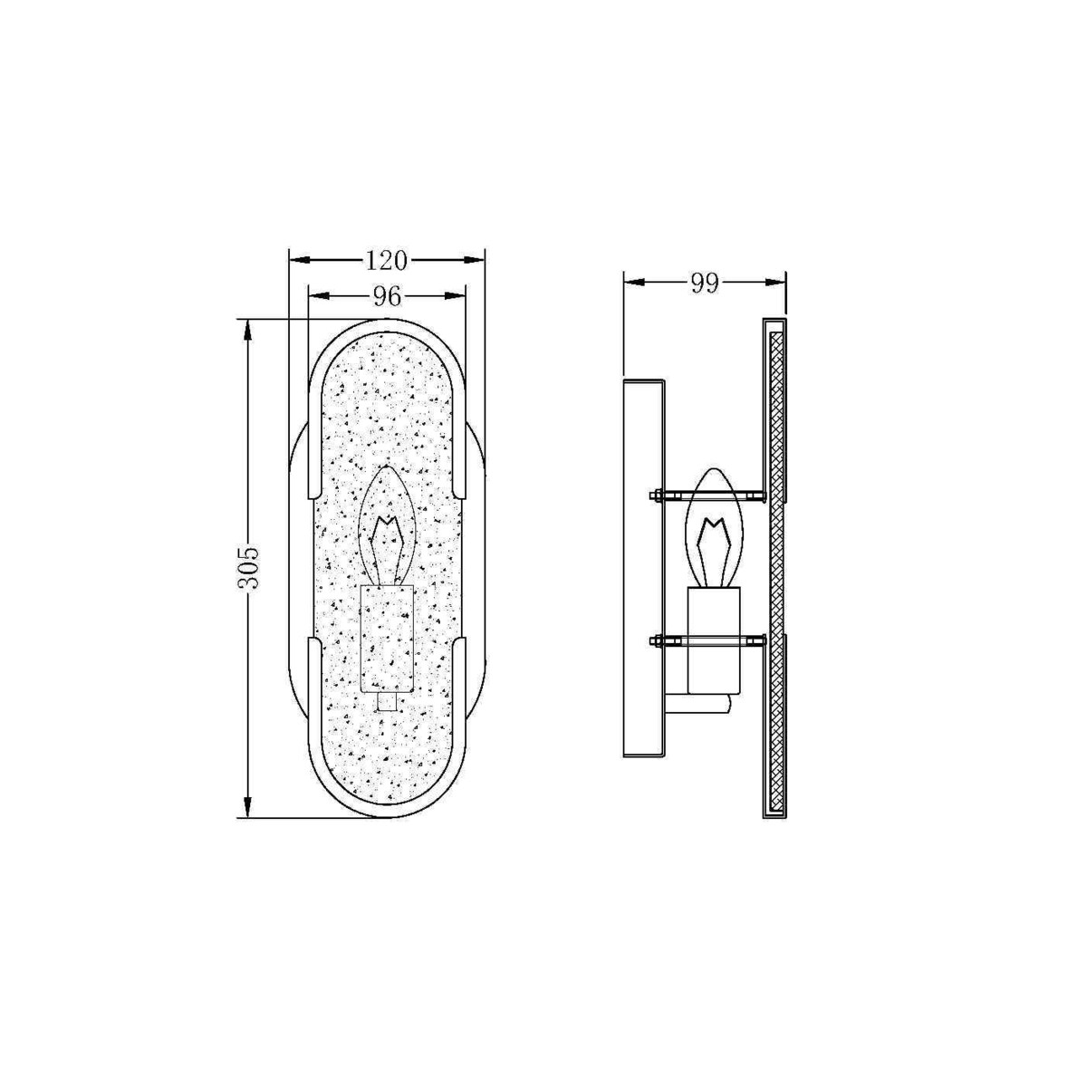 Kinkiet art deco Marmo MOD099WL-01G3 Maytoni elipsa marmur złoty