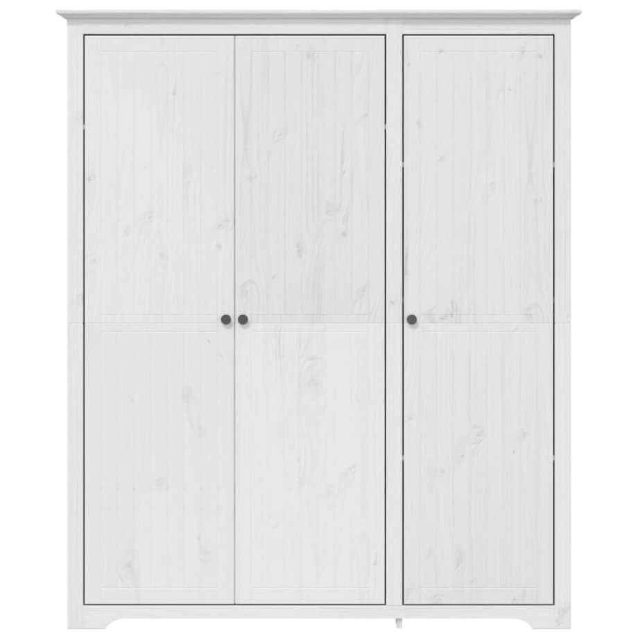 vidaXL Szafa BODO, biała, 146x53,5x173 cm, lite drewno sosnowe