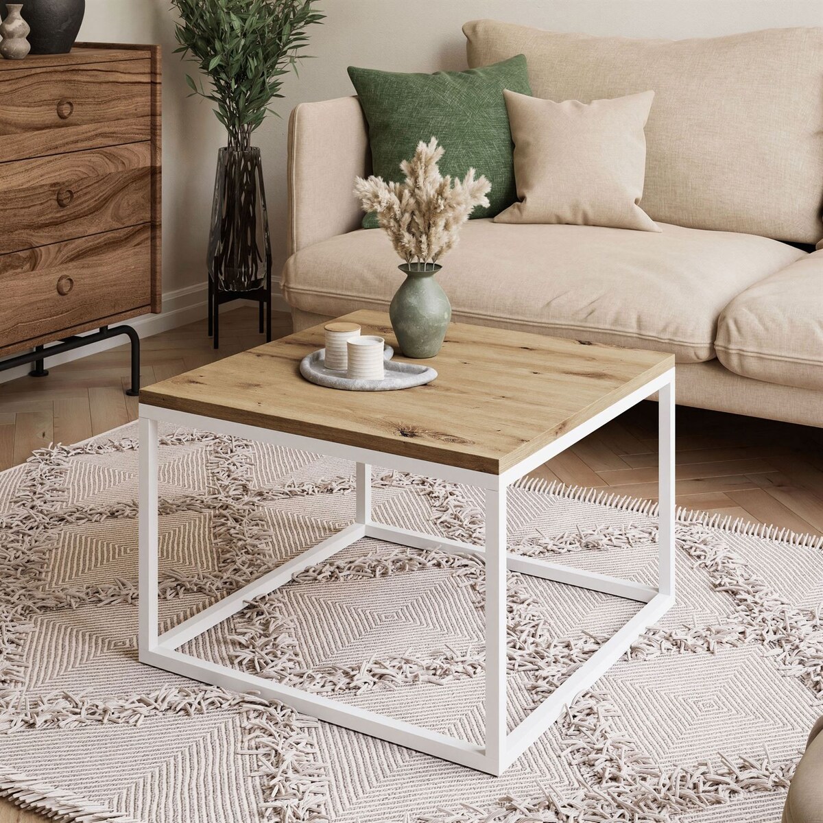 Stolik kawowy YOSHI biały dąb artisan