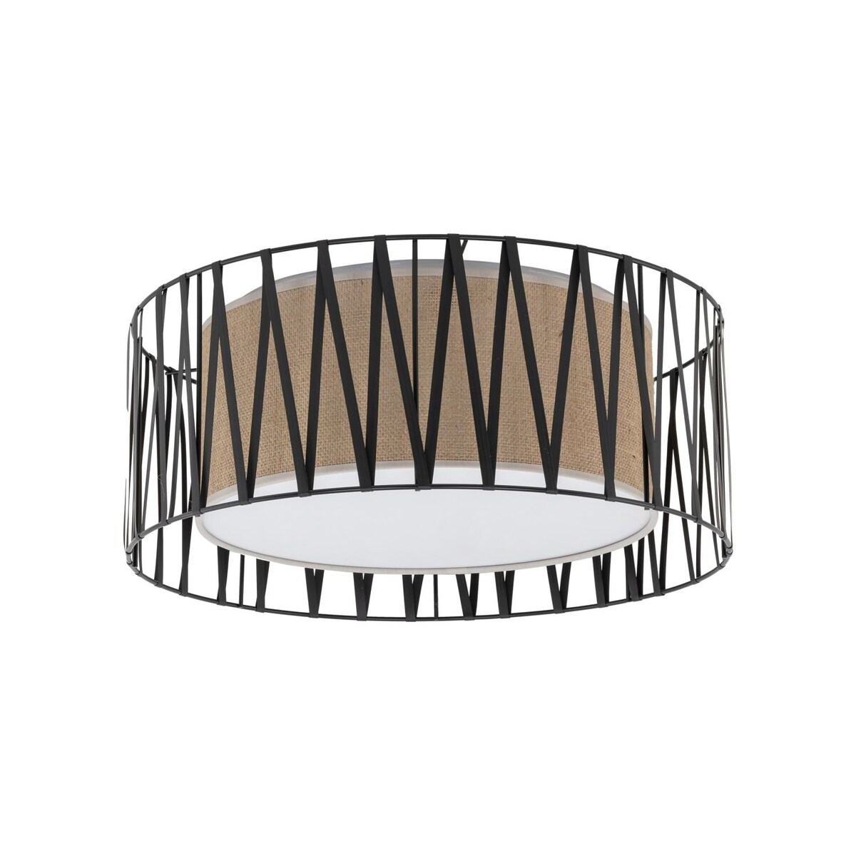 Lampa sufitowa TK Lighting HARMONY NATURE 50 5940 czarno-biała z jutą E27 4x15W do salonu i jadalni