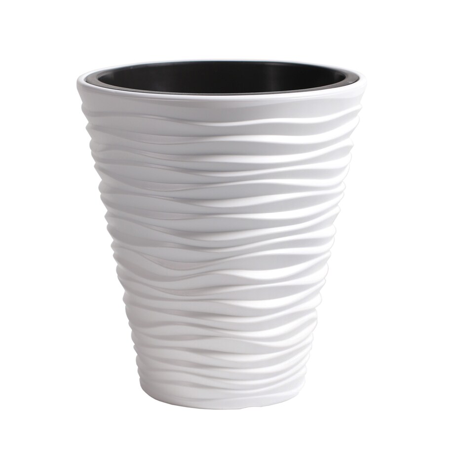 Doniczka Donica Ogrodowa 38,8 Cm Sand Okrągła Na Taras Do Ogrodu Domu Biała