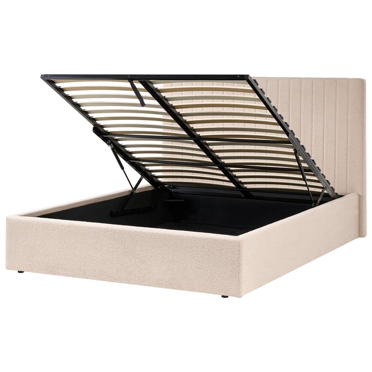 Łóżko z pojemnikiem Boucle VION 140 x 200 cm Beżowy