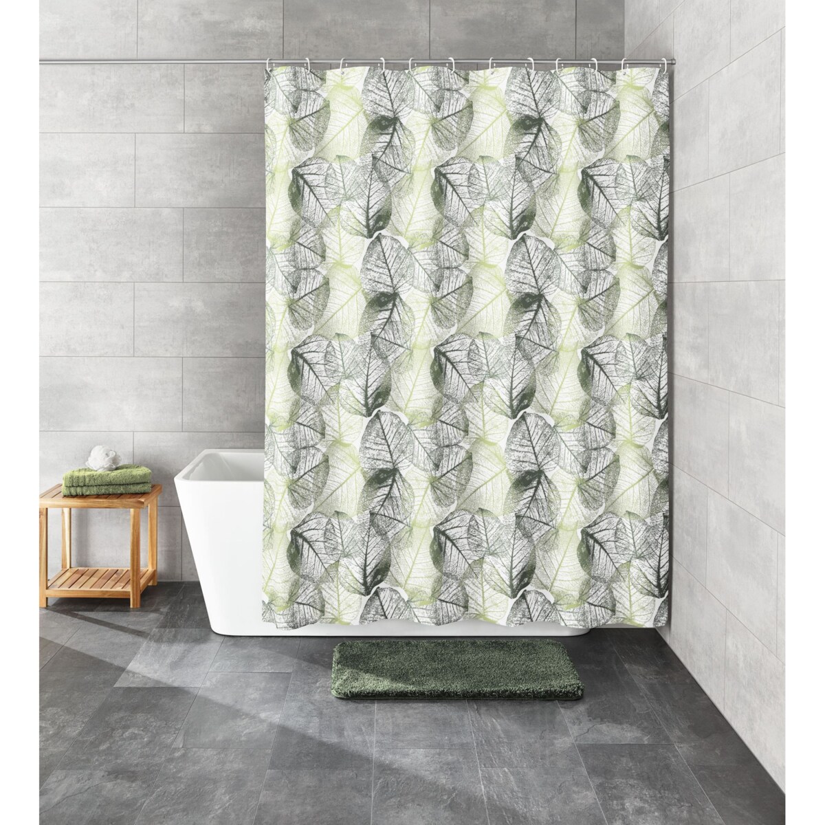 Kleine Wolke Selva Zasłona prysznicowa Zielony 180x200 cm