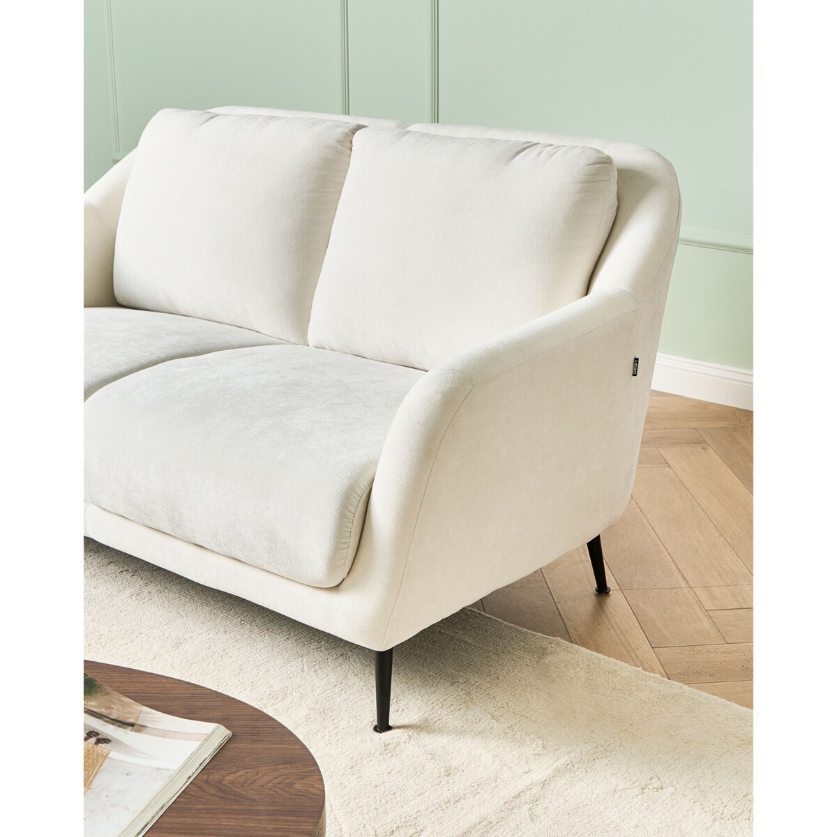 Sofa dla 2 osób EIBY Szenil Biały