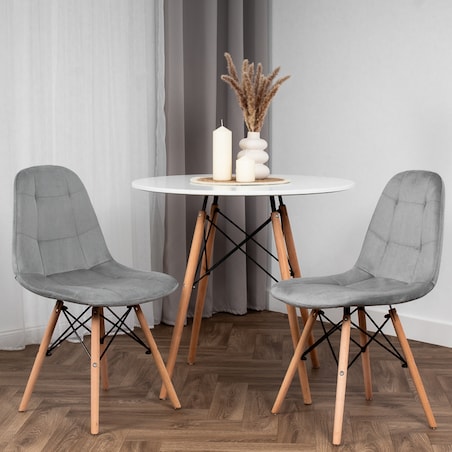 Krzesło Tapicerowane Welurowe Do Jadalni Salonu Pikowane Skandynawskie