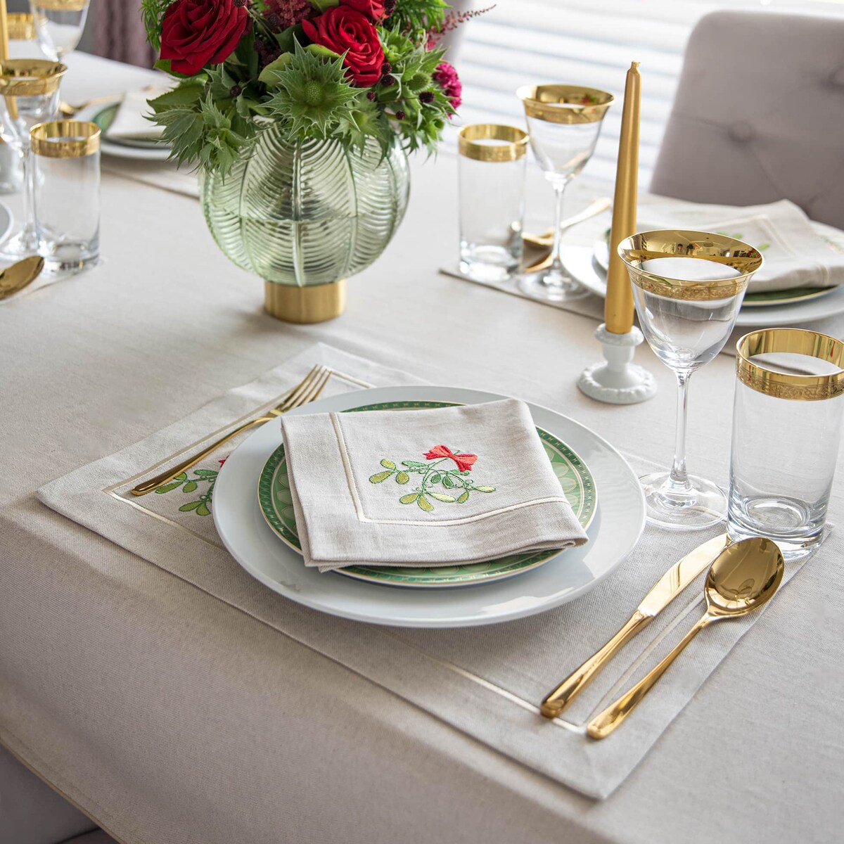 Serwetki Candy Cane & Mistletoe Mirha - 4 sztuki