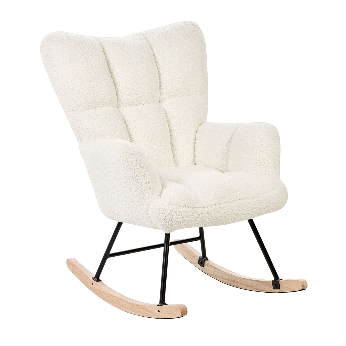 Fotel bujany boucle biały OULU