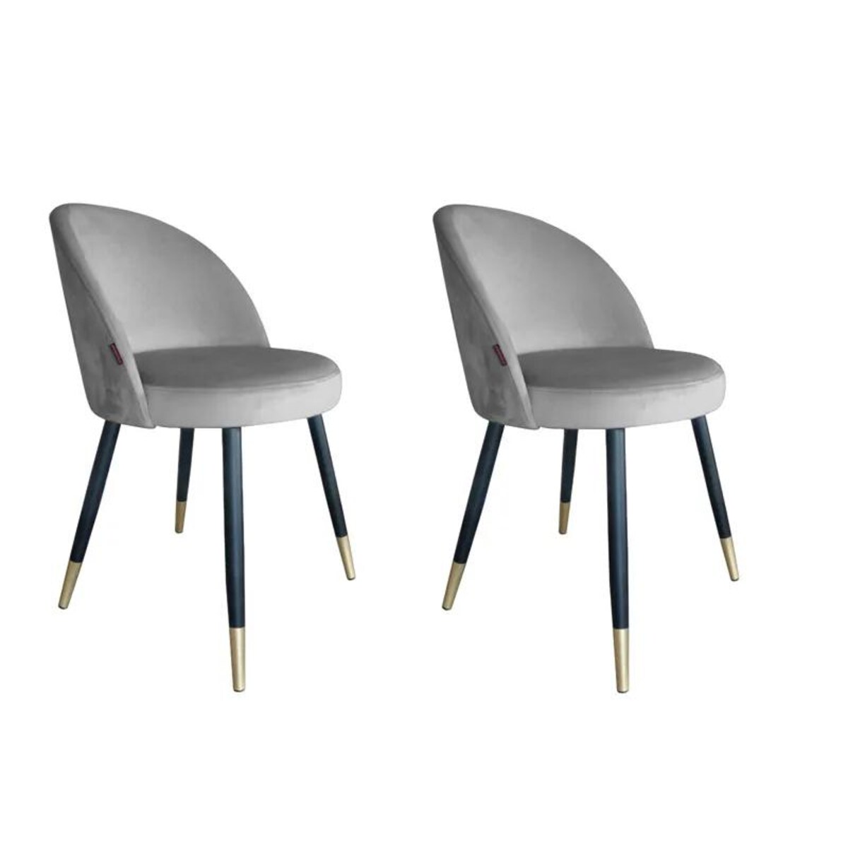 Zestaw krzeseł TANEW VELVET GOLD 2 szt szare