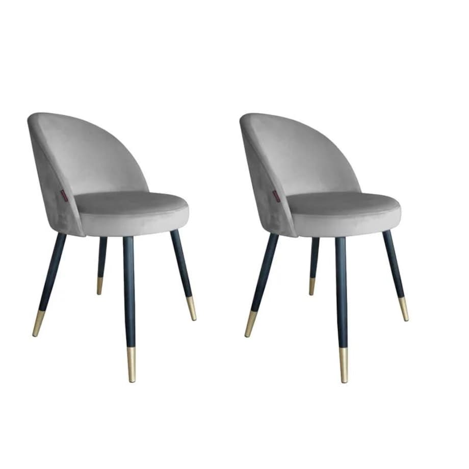 Zestaw krzeseł TANEW VELVET GOLD 2 szt szare