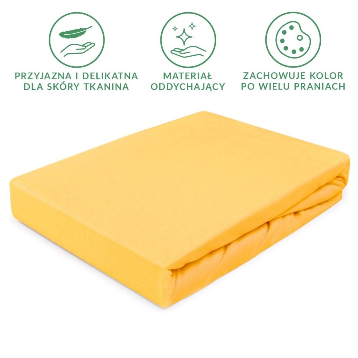 Prześcieradło jersey z gumką 80x160 kolor Żółty, Darymex