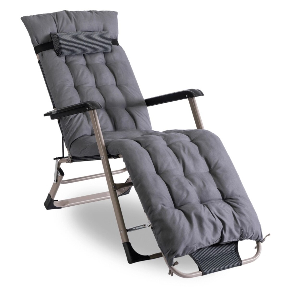 Leżak Rozkładany Ogrodowy Plażowy Turystyczny Leżanka EDISON szary