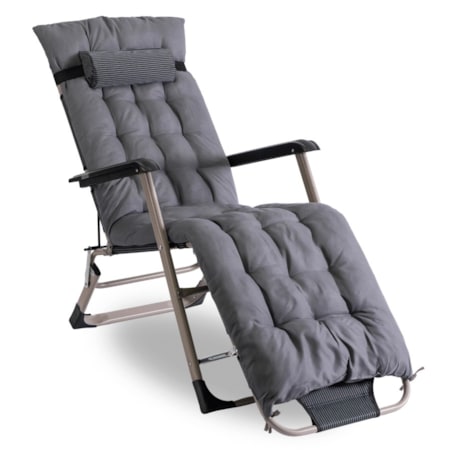 Leżak Rozkładany Ogrodowy Plażowy Turystyczny Leżanka EDISON szary