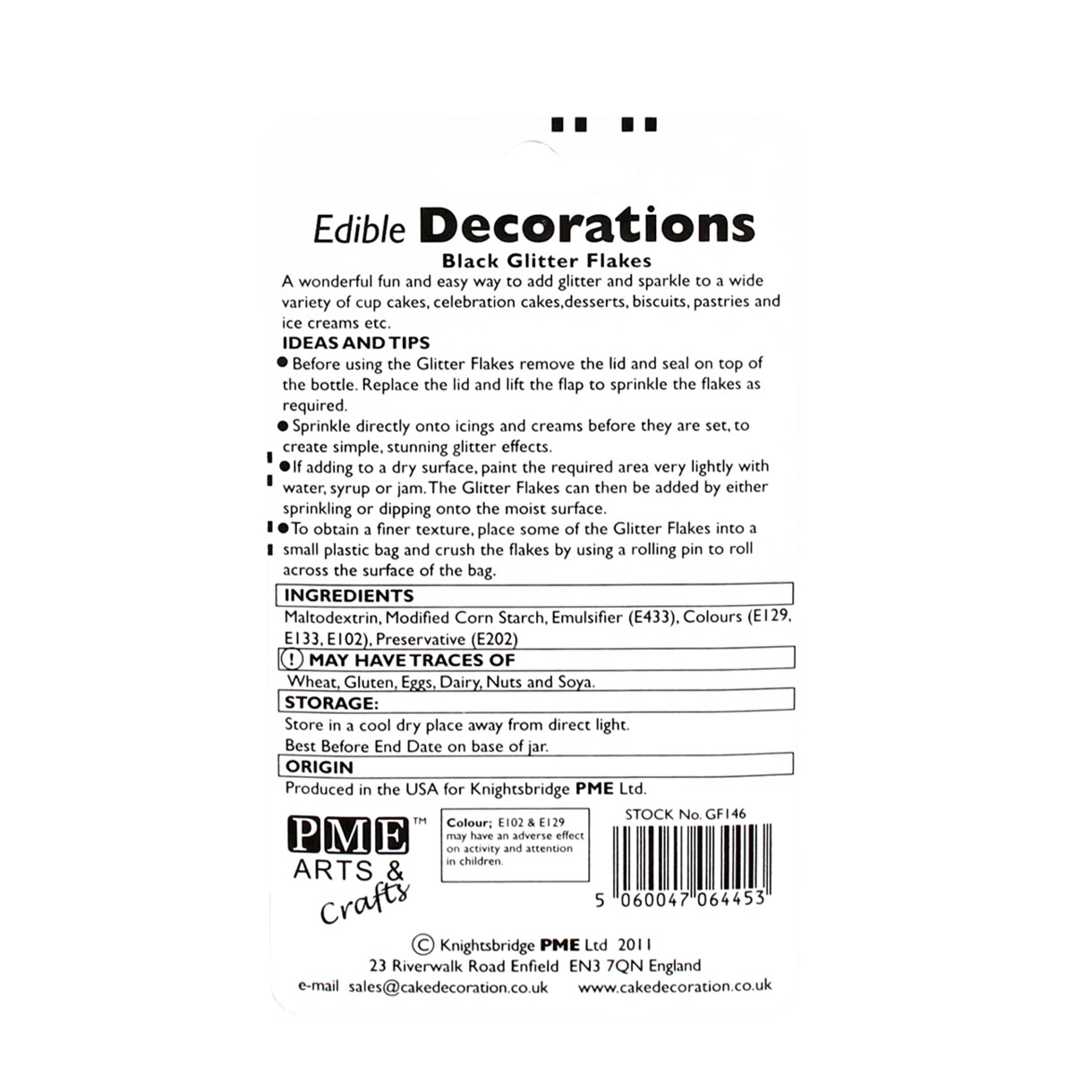 PME Posypka brokat jadalny płatki czarny 7 g czarny