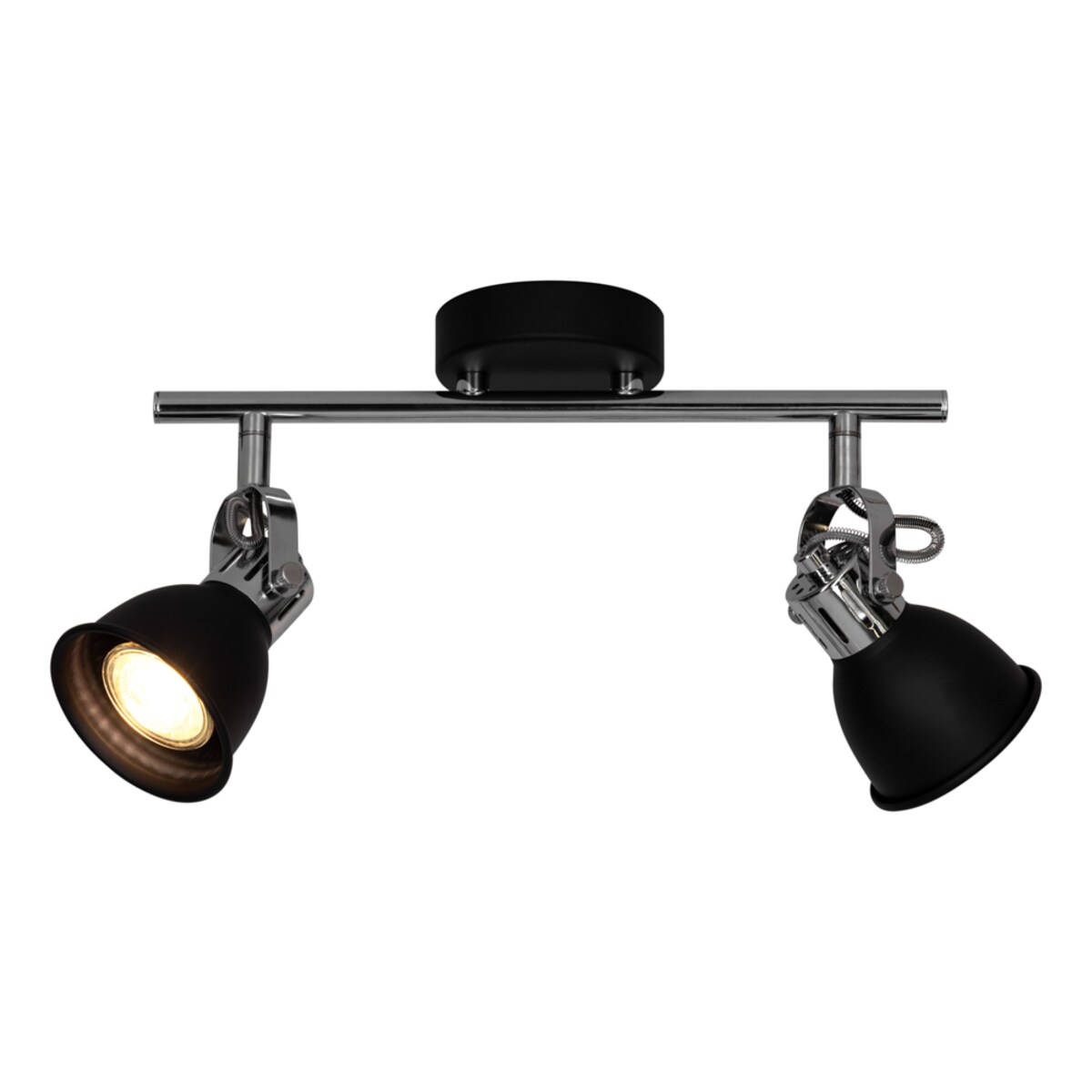 Lampa Sufitowa BRITOP Lighting 2xGU10 Max.50W Minimalistyczne Połączenie Chromu i Czerni, Polski Producent, 1 szt.