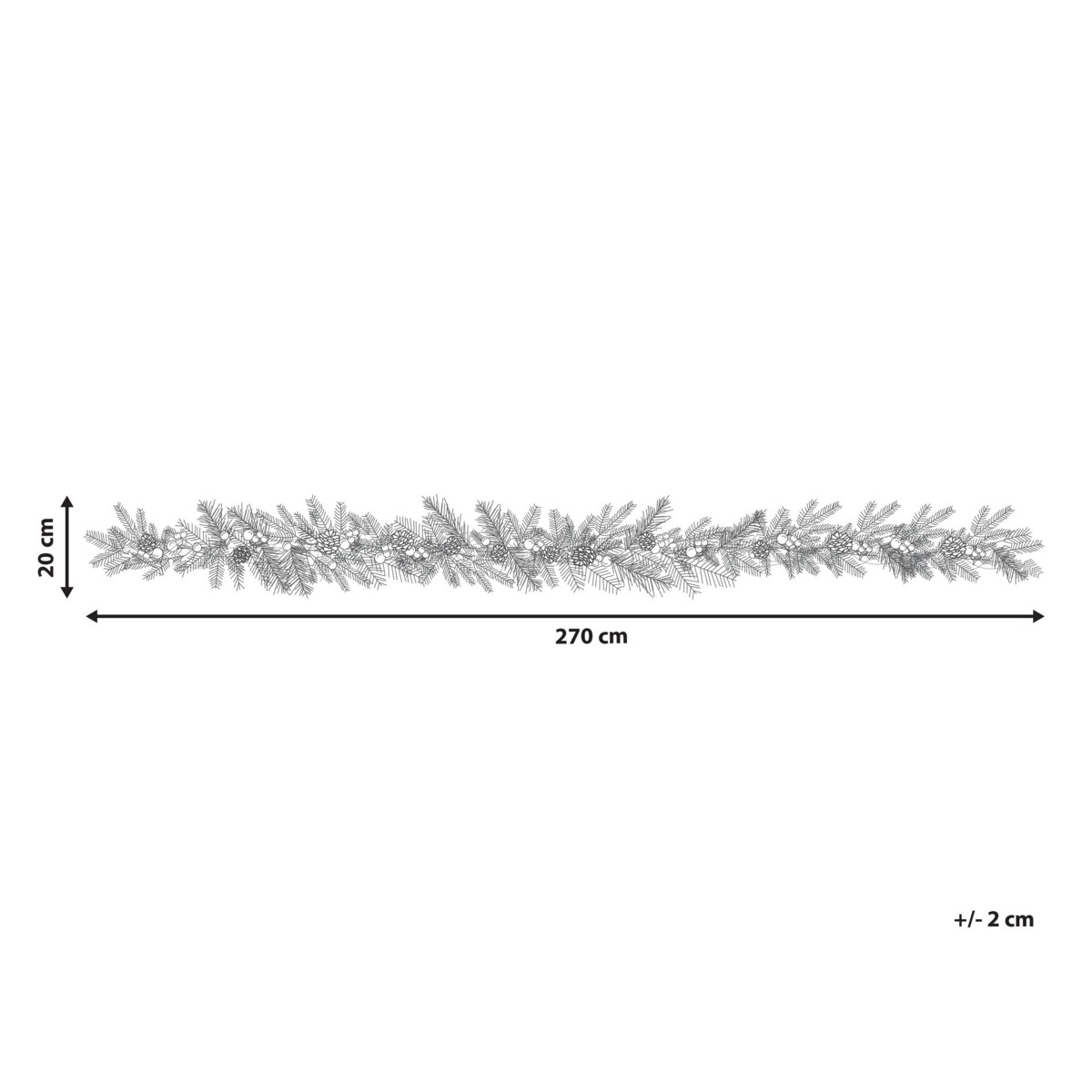 Ośnieżona świąteczna girlanda LED 270 cm zielona PAIMIO