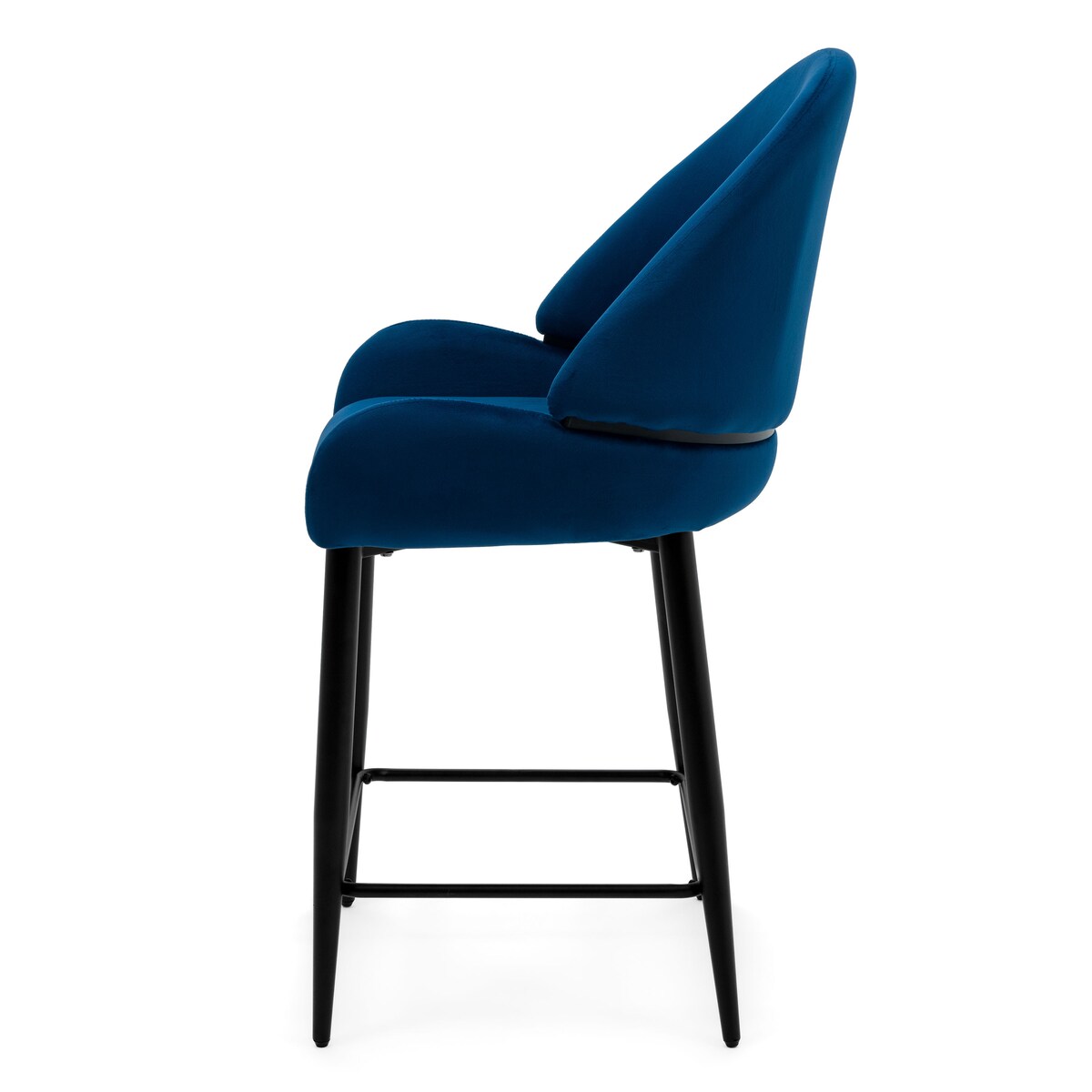 Hoker tapicerowany welurowy do salonu BERGAMO granatowy