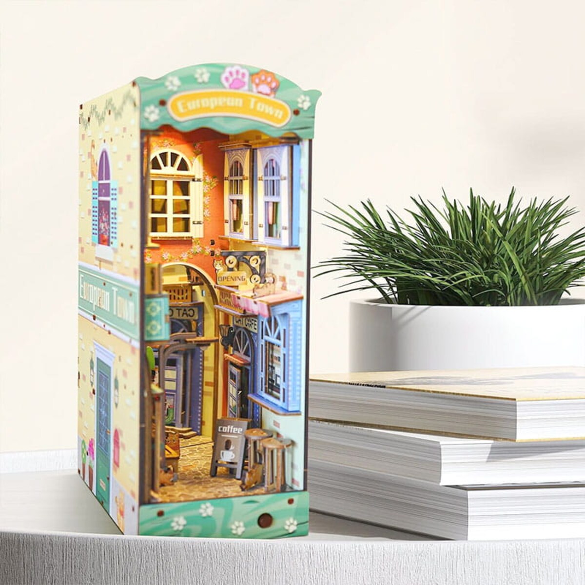 Miniaturowy domek Book Nook - Kocie miasteczko