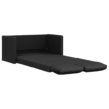 vidaXL Sofa podłogowa 2-w-1, czarna, 112x174x55 cm, sztuczna skóra