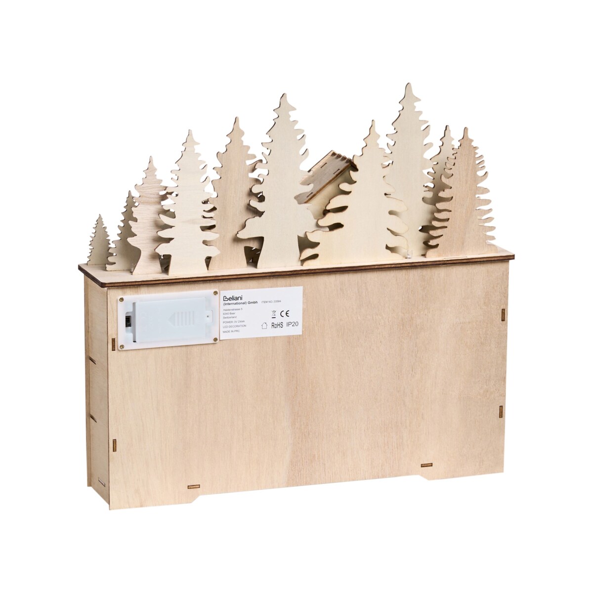 Dekoracja świąteczna LED HELIN Kalendarz adwentowy 33 cm Jasnobrązowy