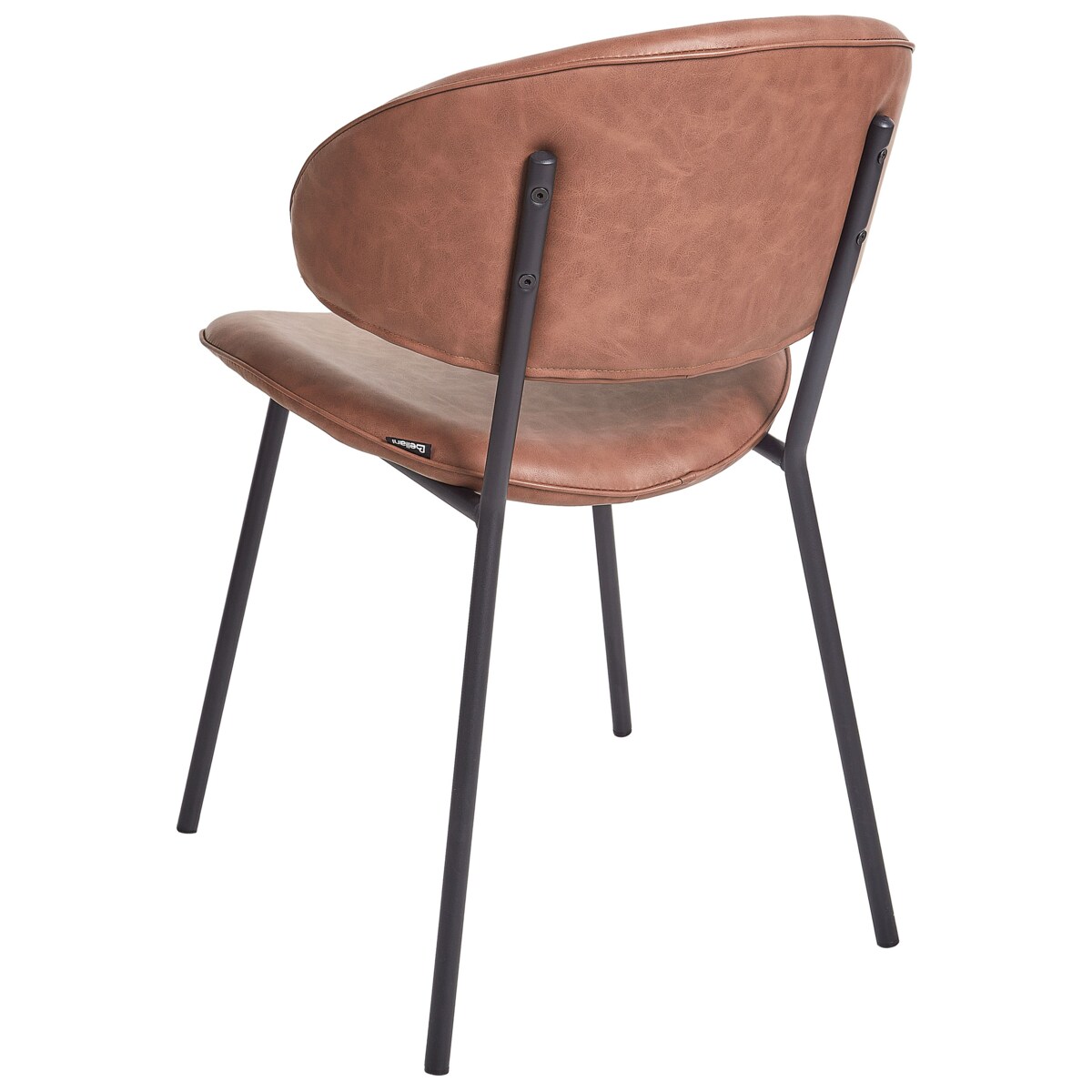 Krzesło do jadalni Zestaw 2 Skóra ekologiczna Brązowy KIANA