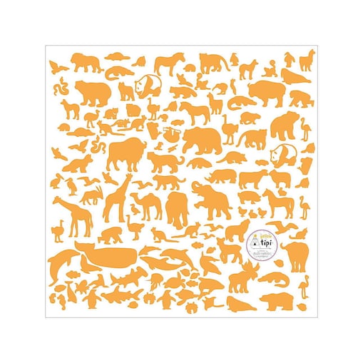 Naklejki World Animals Yellow, 60x60cm
