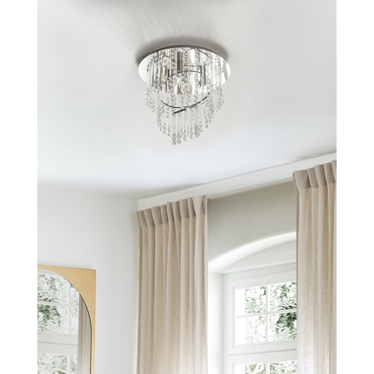 Żyrandol kryształowy 35 cm srebrny ESMELLE