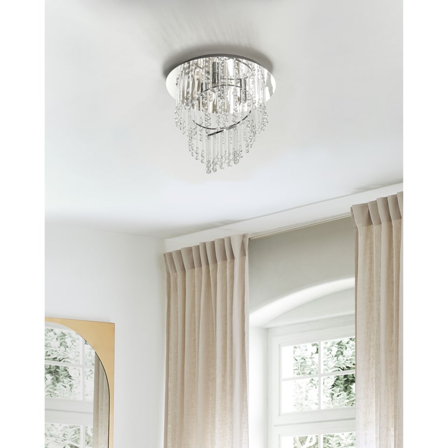 Żyrandol kryształowy 35 cm srebrny ESMELLE