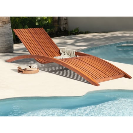 Leżak ogrodowy drewniany brązowy TANARO