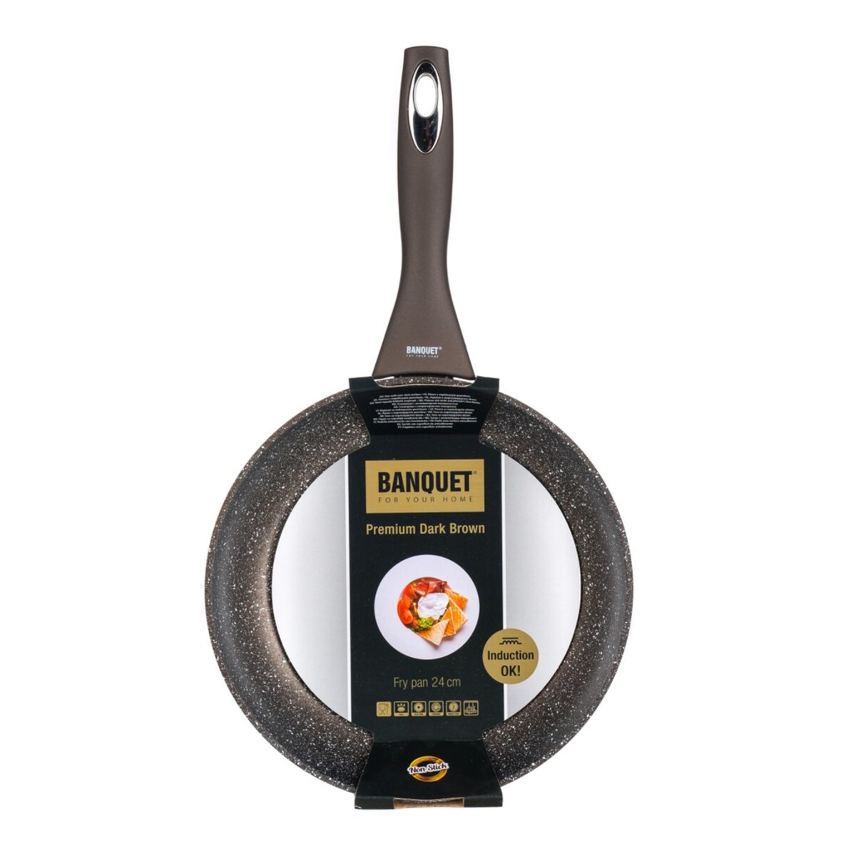 PATELNIA brązowa 24 cm BANQUET PREMIUM do smażenia kuchenna tradycyjna
