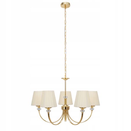 Lampa Sufitowa Wisząca Metal Kryształ Złota Gold