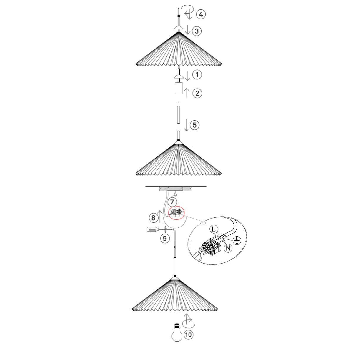 Materiałowa lampa zwieszana Plisado 108711 Markslojd biały
