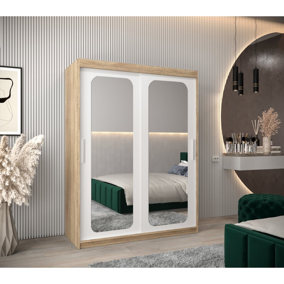 Szafa przesuwna Garderoba PROMO T3 150 sonoma/biały