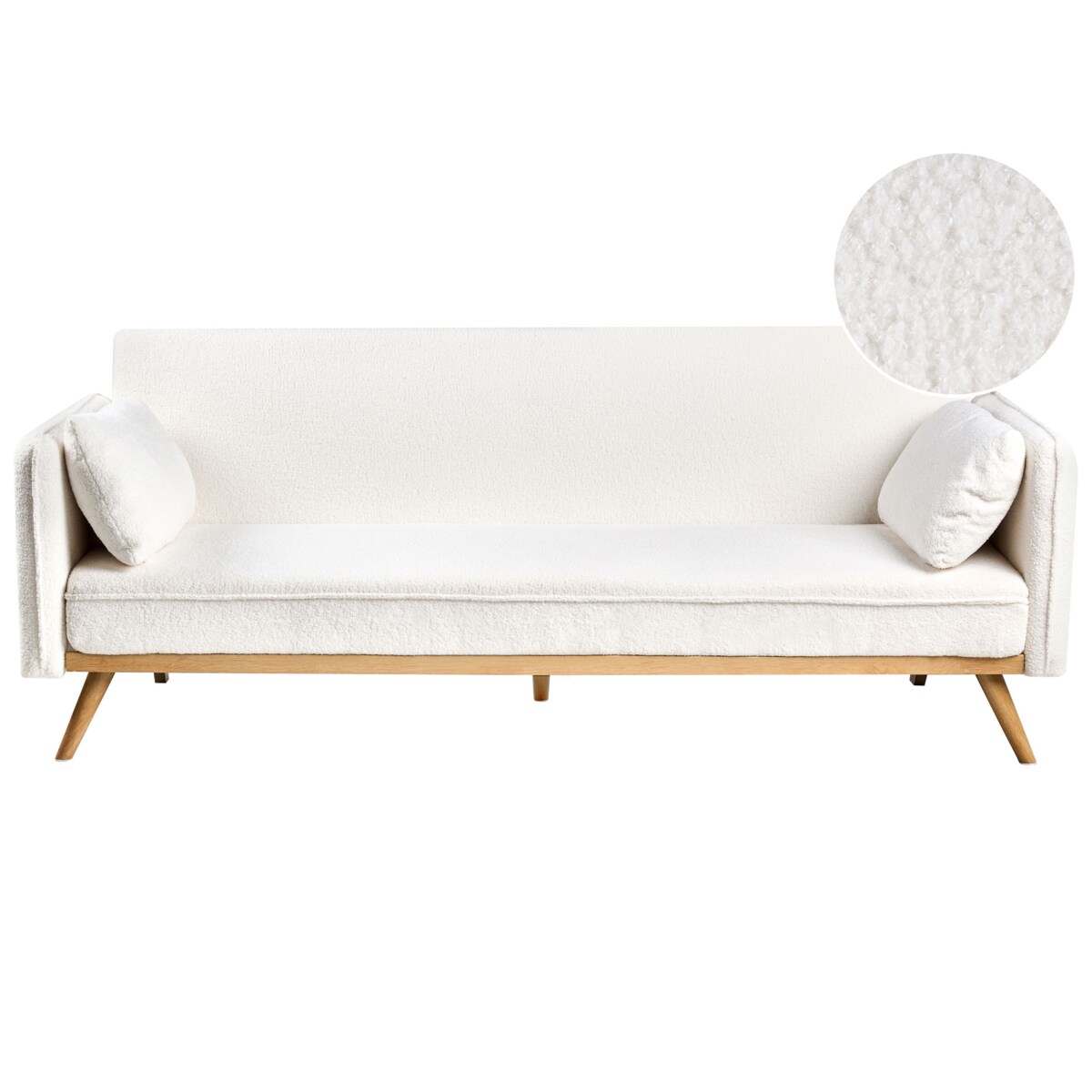 Sofa rozkładana ASAA Boucle Złamana biel