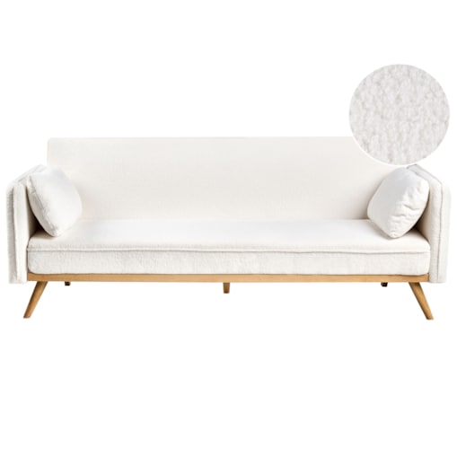 Sofa rozkładana ASAA Boucle Złamana biel