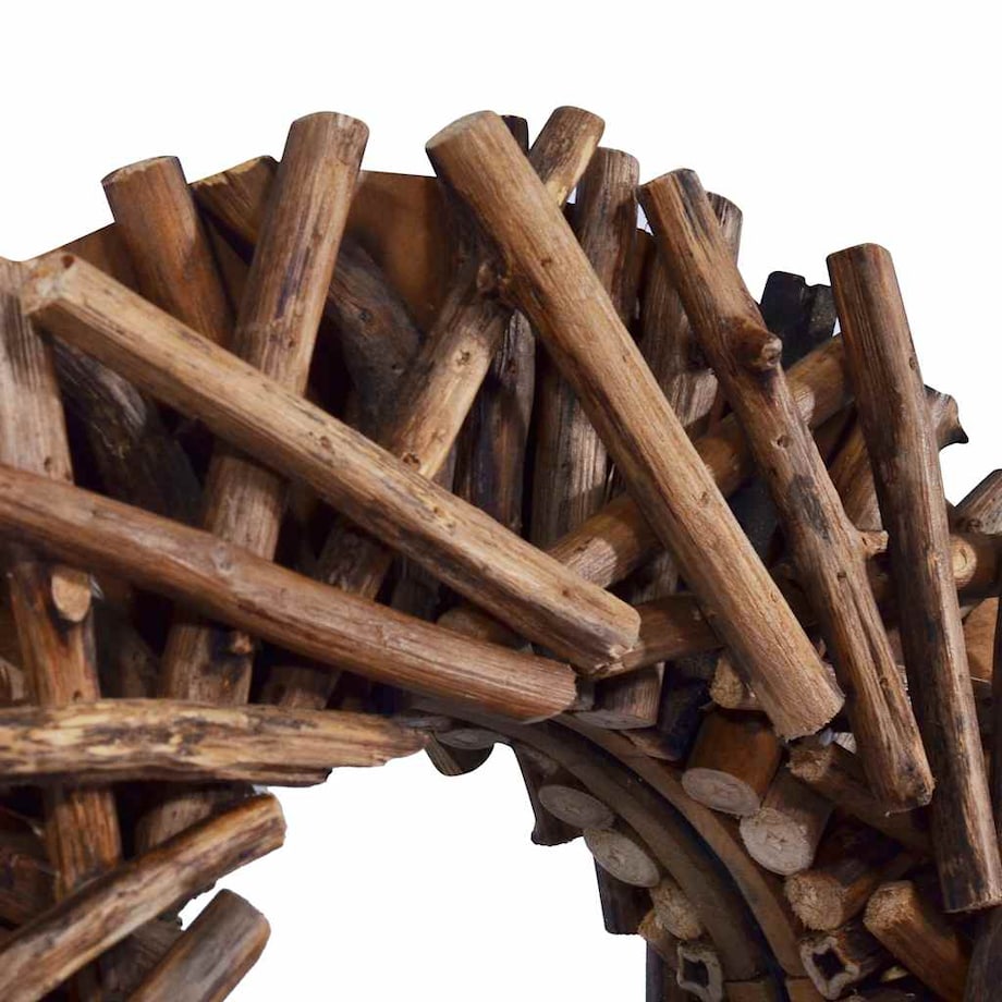 vidaXL Lustro ścienne, 60 cm, tekowe, okrągłe