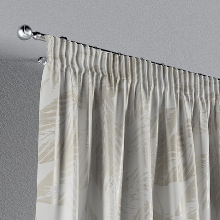 Zasłona na taśmie marszczącej 1 szt. 130x260 szaro-beżowe liście